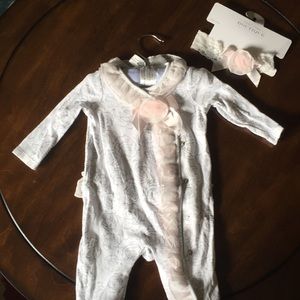 Koala baby boutique footie with bow.